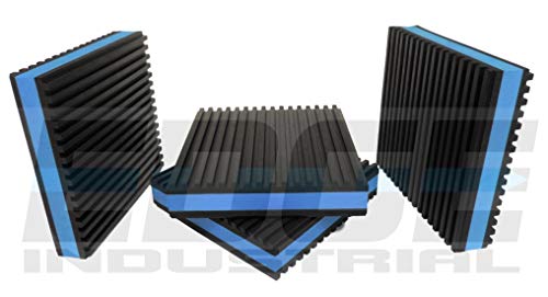 Almofadas de isolamento anti -vibração para serviço pesado 4 x 4 x 7/8 de borracha nervosa com centro de espuma composto azul, quantidade 4