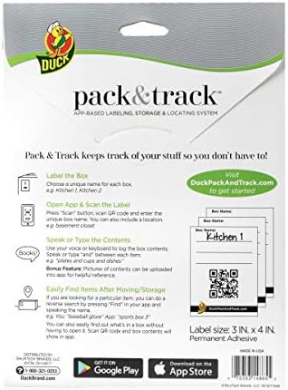 Duck Pack & Track Scannable Storage Rótulos, branco, 40 contagem