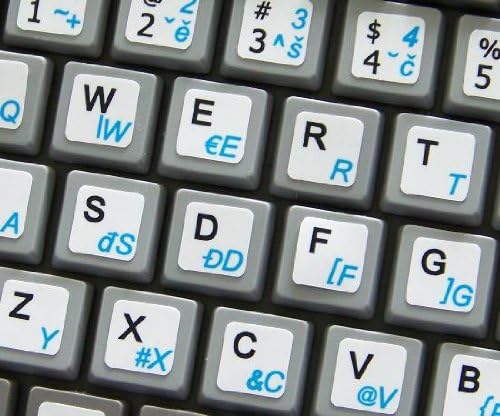 Netbook tcheco inglês teclado adesivos no fundo branco