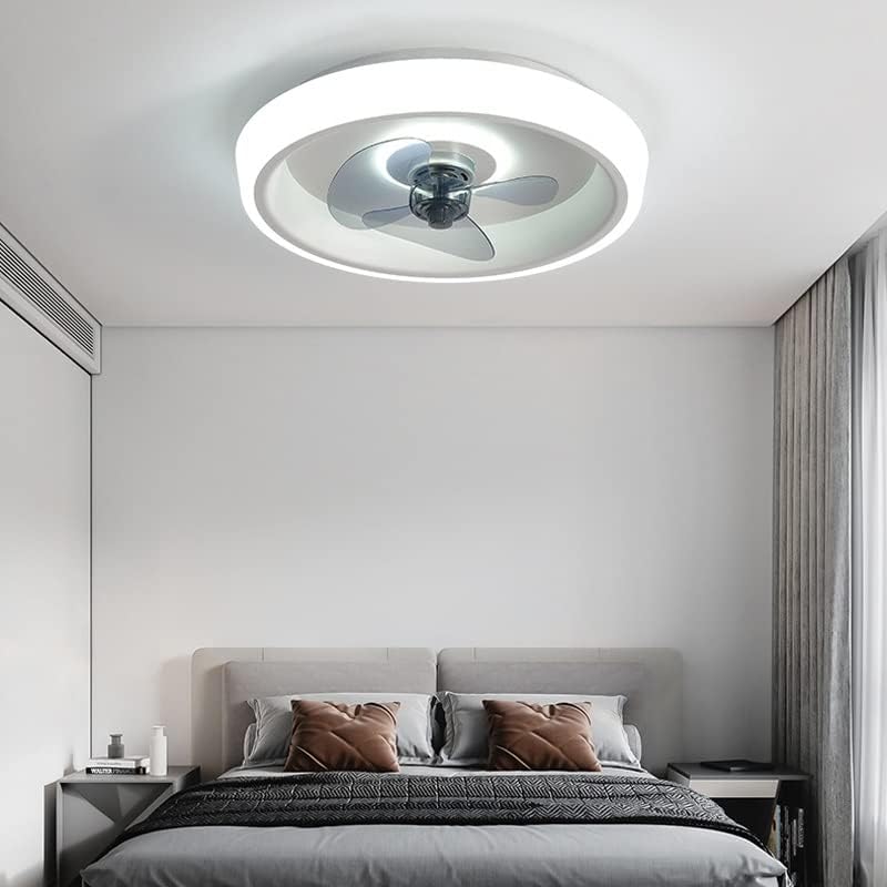 Quarto Quesheng, lâmpada de ventilador de teto de três velocidades Estudo de sala de estar liderado por três cores Lâmpada de ventilador