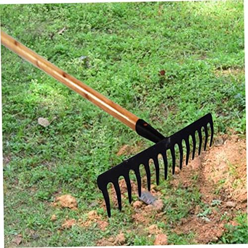 Eioflia Garden Rakes Rakes para gramados de metal ancinho de mão pesada 14 dentes Folhas de solo solto Ferramenta de jardim