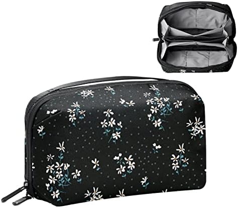 bolsa de maquiagem de flores de pavão para bolsa portátil de transmissão portátil para saco de beleza de higiene pessoal
