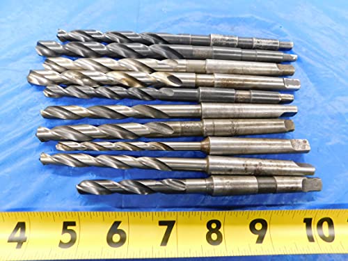 10 PC Morse Taper 1 HSS Twist Drill Bits Tamanhos de 11/32 a 15/32 MT1 Nacional - MB5198AR1