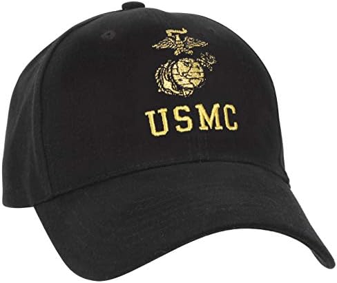 Rothco USMC G&A Insignia Cap, Black/Gold