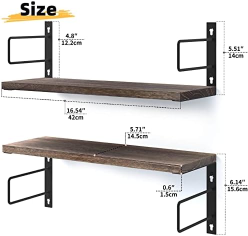 Prateleiras de parede ajustáveis ​​eifiwot ， prateleiras pretas carbonizadas escuras para decoração de parede