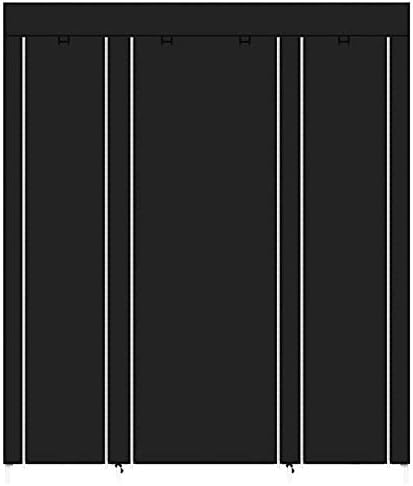 Armário de guarda -roupa Lanchy com tecido não tecido - montagem rápida e fácil, 69 de altura, preto