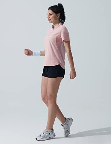 Camisas de treino do Hiverlay para mulheres que executam caminhadas rápidas camisas de golfe seco upf 50+ spf pulôver leve com