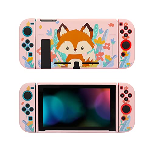 Caso de proteção de Mudevil para Nintendo Switch - Fox fox em rosa - Capa de capa esbelta à prova de choques anti -arranhões