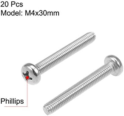 parafusos de máquina uxcell m4x5mm pan phillips parafuso de cabeça cruzada 304 prendedores de aço inoxidável parafusos