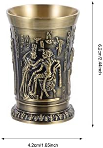 CLISPEED Chinese Shot Glass Copo Egípcio Antigo, oferecendo xícara de xícara de copo tridimensional de cobre caneca caneca figura de vinho de viagem lembrança para decoração de templo de casa de vinhos