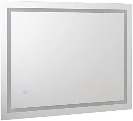 Miseno MnO2432LEDR MnO2432LEDR 24 x 32 Espelho de parede sem moldura sem moldura com temperatura de cor Iluminação LED ajustável e recurso anti-capa