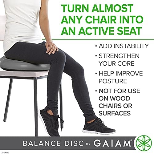 Gaiam Balance Disc Ocalando a estabilidade da almofada Treinador principal para cadeira de mesa ou de escritório e garotos se assento alternativo em sala de aula de aula