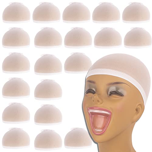 BEAUEXE WHITE WIG Cap 20pcs embalados individualmente para tampas de peruca com peruca de renda para mulheres e homens Nylon Caps de peruca elásticos