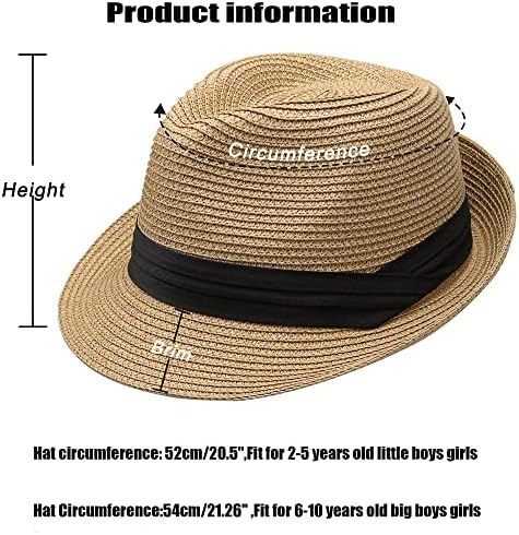 Fedora do Fedora Summer Sun-Sun Sun Hat Hat Sun Protection de 2 a 5 anos