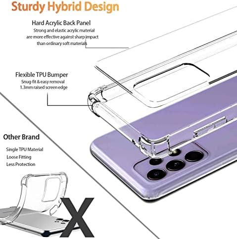 Caso de Kiomy para Samsung Galaxy A52 5G Ultra Clear Caso Compatível com A52s 5G e A52 4G híbrido Anti -amarelo acrílico