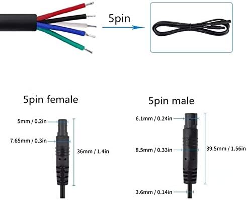 Cabo de extensão da câmera de backup, cabo de extensão da câmera traseira 5pin para campista de caminhão de 12V/24V, reboque, ônibus,