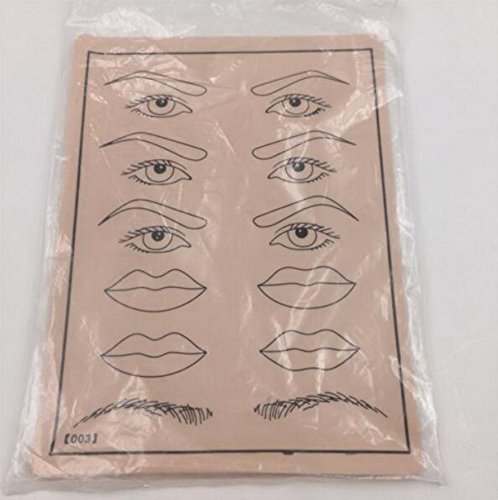 Chengyida 6 peças Tattoo Practice Skins para olho de sobrancelha lábio 20x15cm