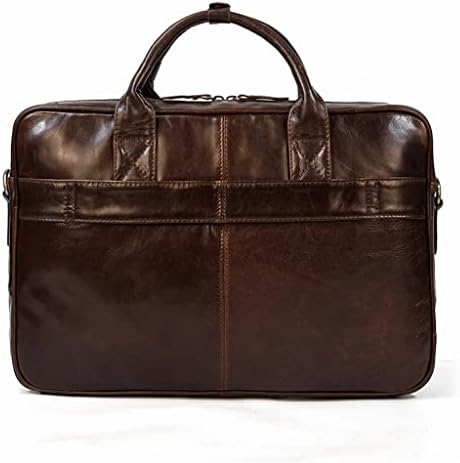 Bolsa de laptop de viagem gkmjki para homens grandes bolsas de bolsa masculina de negócios moda real de couro de cheiro de gado