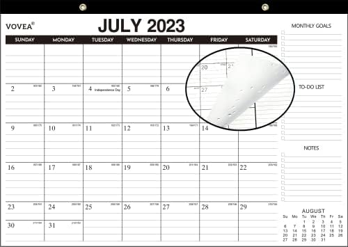 Calendário da mesa 2023-2024, grande calendário de mesa/parede de 18 meses, 17 x 11,5, julho de 2023 a dezembro de