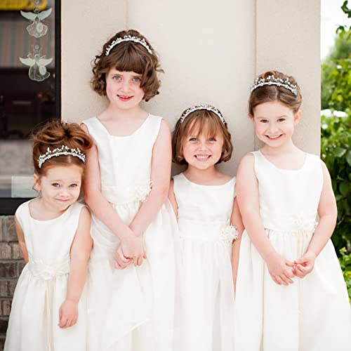 Banda da cabeça INBORTRAT GIRLS 2 PCS, Capacete de Flores Brancas, Cristal de Acessórios para Cabelo Girls, Bandas de Cabeça para Meninas, Casamento, Meninas de Flores, Festa de Aniversário, Fotografia, Dia das Crianças