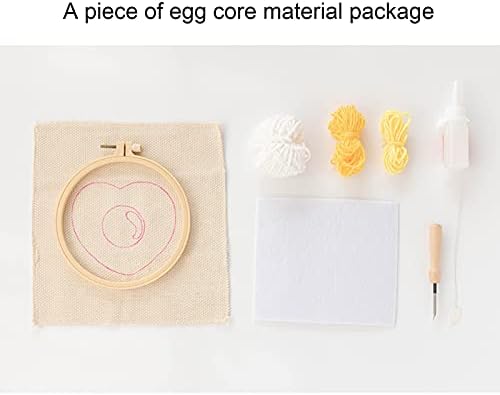 Kits iniciantes de bordado com agulha de soco de coração branco, kit de ovo escalfado com ovo iniciante, kit de bricolage, rosqueador