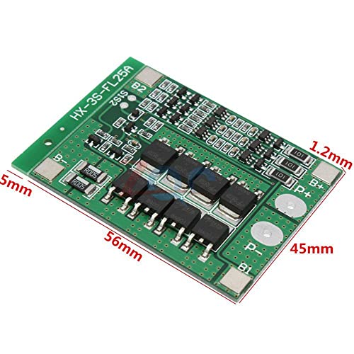 3s 25A Li-ion 18650 BMS PCM Battery Protection Board BMS PCM com Balance para o módulo de pacote de células de bateria Li-Ion Lipo 12V