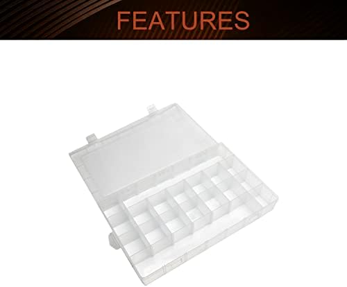 MROMAX PP Componente Caixa de armazenamento 350x215x45mm Organizador de plástico contêiner 14 caixas de ferramentas de grades