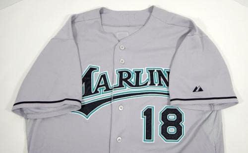 2011 Florida Marlins Paul Gran 18 Game usou Grey Jersey Arizona Fall League 47 - Jogo usou camisas MLB