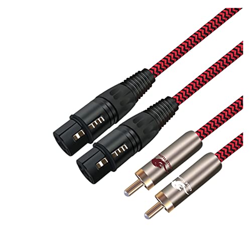 Cabo de áudio dual xlr fêmea para dupla rca compatível com mixer de som 2RCA a 2xlr 3 pinos cabos blindados 1m 2m 3m 5m 8m 10m 15m 15m