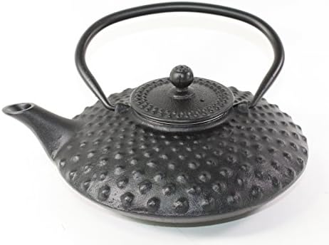 Panela de chá de ferro + 2 xícaras de chá conjunto ~ bule de chá japonês preto + 2 xícaras de chá incluíam design de hobnail preto