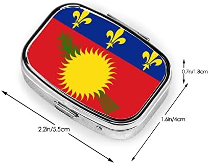 Bandeira do Guadaloupe Square Mini Box Box Metal Medicing Organizer Travel Friendly Portable Pill Case