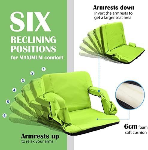 Assentos do estádio para arquibancadores com suporte nas costas e almofada acolchoada espessa, cadeira dobrável portátil de 24 de