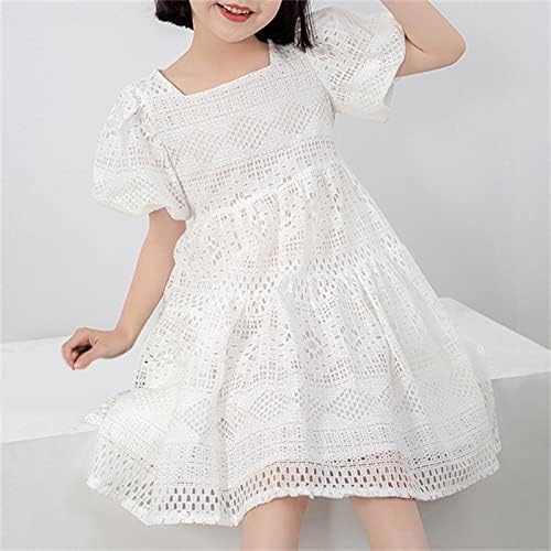 Vestido kagayd para meninas garotinhas vestido de manga curta vestido de verão fofo para garotas vestidos de festa branca princesa