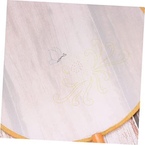 Corhad bordado arco -íris fios chineses pano tradicional de bordado de ventilador com padronizes redondos bordados de seda fã de fã de fãs de fãs fabricação de fãs de bambu em estilo chinês