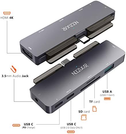 7-em 1 USB C Adaptador de hub multitor