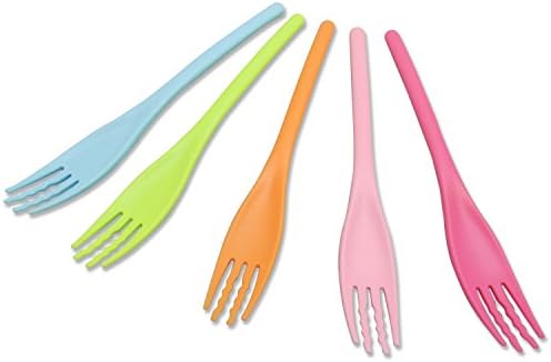 Endo Sansho Soft Fork, suave na boca, cor ocidental, conjunto de 5, rosa/laranja/rosa/azul/verde, comprimento total: