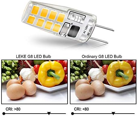Leke g8 lâmpada branca quente 3w g8 lâmpada LED equivalente ao bulbo de halogênio G8 20W-25W Lâmpada G8 Dimmable 3000K, AC 110V/120V/130V