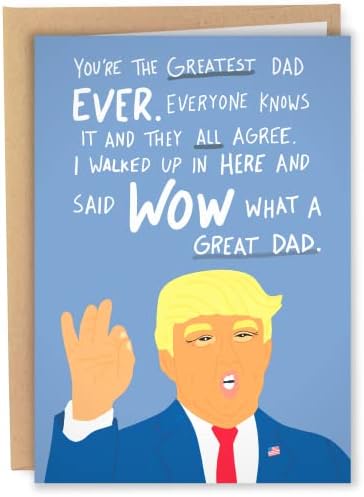 Selaz cumprimentos Donald Trump Funny Funicer's Day Card | Cartão de aniversário engraçado para papai | Trump o melhor pai de todos