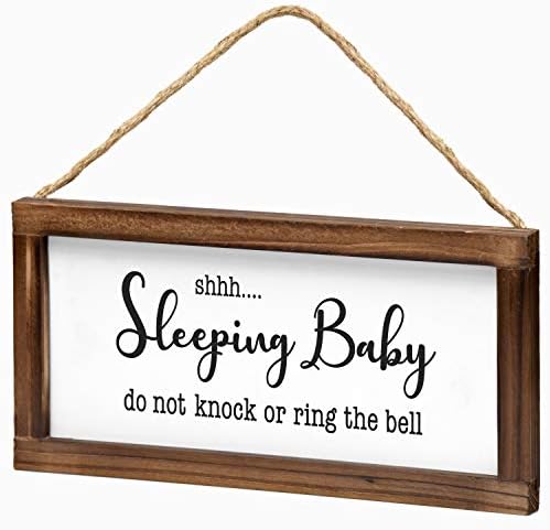 Sign da porta do bebê dormindo 6x12 polegadas, não toque a campainha, sinal de bebê, sinal de sono, shhh bebê dormindo, sinal
