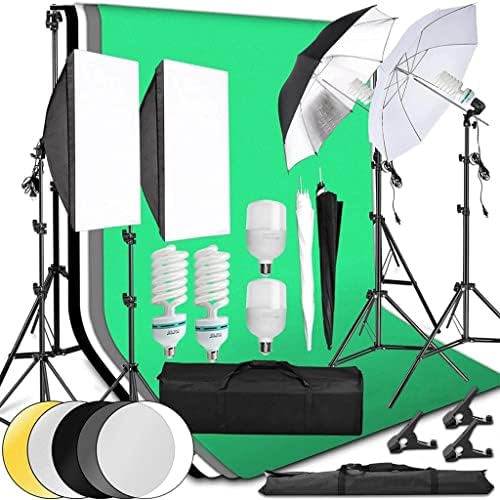 LMMDDP Photo Studio LED LUZ SOFTbox Kit contínuo 2x3m Fundo de fundo 60 cm Board Umbrella 2m Tripé para vídeo