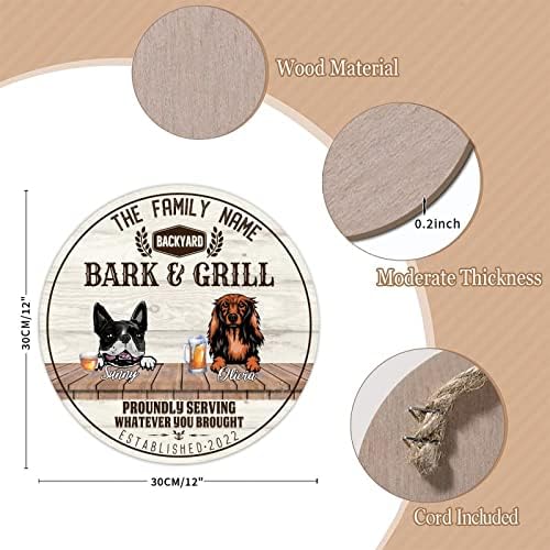 Funny Dog Pallet de madeira Casca e grelha Round Pet Dog Sinal de boas -vindas com cotação sarcástica de cães de estimação
