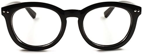 Cool vintage retro hipster masculino lente claro lente olho de olho quadro redondo