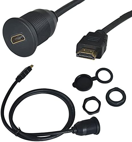 Painel de conectores Montar o cabo HDMI compatível com HDMI IP67 Conector de sistema de áudio e vídeo HDMI para ambientes industriais