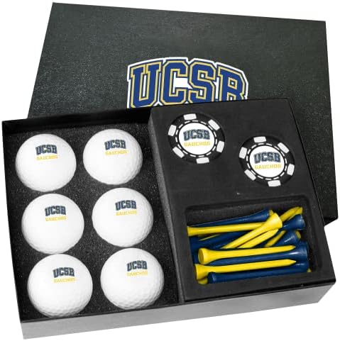 Venture Golf Cal Santa Barbara Gachos Gift Set com chips de poker preto RD-1