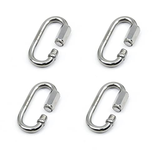 Yonihawk 304 Aço inoxidável Corrente rápida Link de travamento pesado Carabiners Chain ganchos D Forma 4 Pacote 4