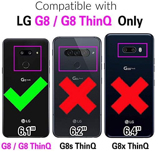 ASUWISH compatível com LG G8 Caixa da carteira de Thinq e Terrector de Coloque de Coloque de Coloque de Coloque Tela de Vidro Temperado