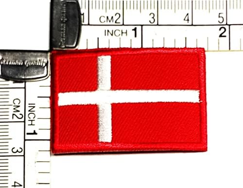 Kleenplus 3pcs. 1,1x1,6 polegada. Mini bandeira da bandeira da Dinamarca Patch Tactical Militar Squa