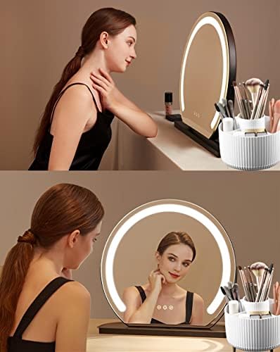 Portador de escova de maquiagem de grande capacidade, 360 ° Organizador de perfume de maquiagem de 360 ​​°, 5 pincéis