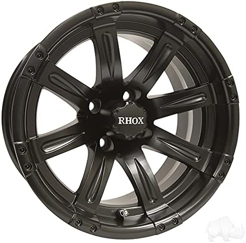 Red Hawk TIR-RX222 Roda fosca preta com tampa central 14x7 ET-25 Carrinhos de golfe