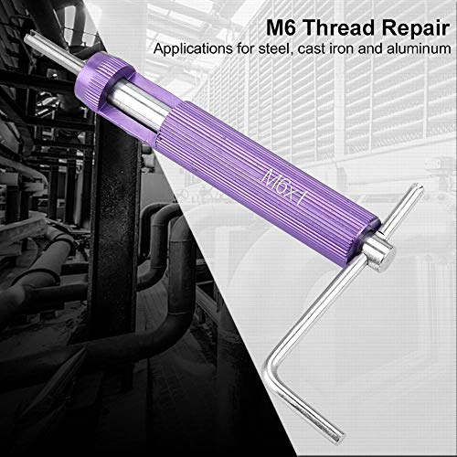 Reparação de rosca Inserir Kit de ferramenta Frea Tap Frecing Free Inserções para o bloco de motor de carro Restaurando M6*1.0